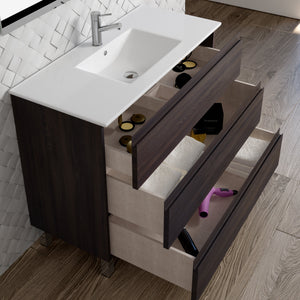 DAX Costa Engineered Wood Single Vanity Cabinet, Wenge DAX-COS014013
