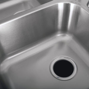 DAX Stainless Steel 50/ 50 Double Bowl Top Mount Kitchen Sink, Brushed Stainless Steel DAX-OM-3322