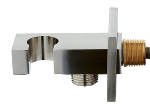 DAX Brass Square Hand Shower Holder with Hose Connector, Brushed Nickel DAX-078-BN