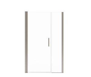 MAAX 138270-900-305-101 Manhattan 43-45 x 68 in. 6 mm Pivot Shower Door for Alcove Installation with Clear glass & Square Handle in Brushed Nickel