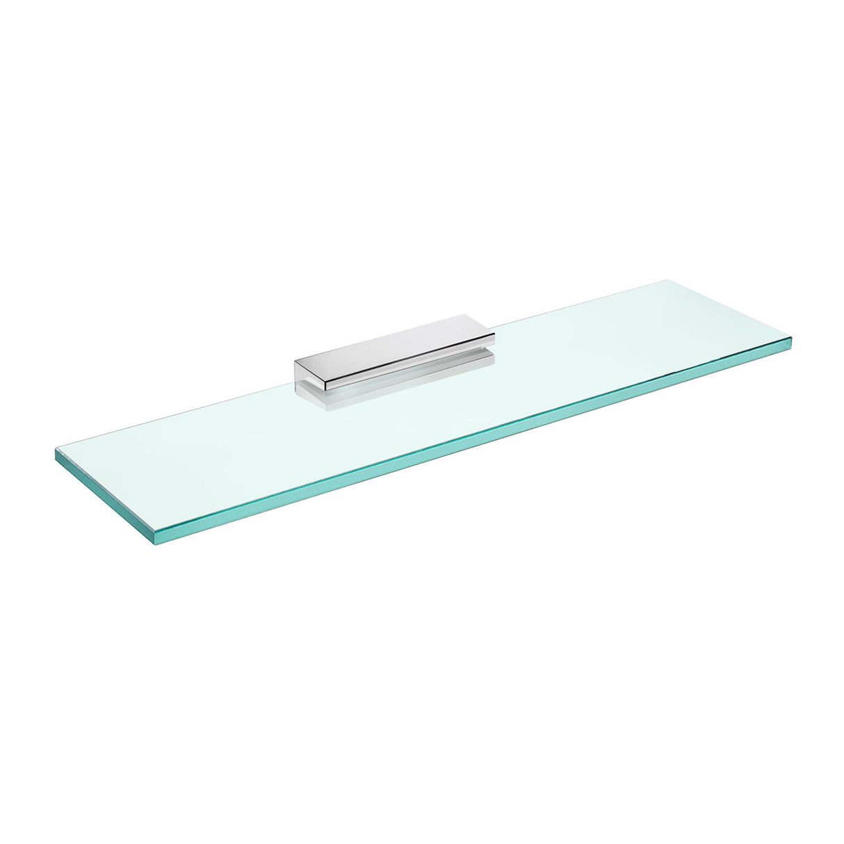 DAX Venice Brass and Glass Bathroom Shelf with Wall Mount, Brushed Stainless Steel DAX-GDC060144-BN