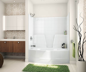 MAAX 140579-000-002-001 TSOT6042 AcrylX Alcove Left-Hand Drain One-Piece Tub Shower in White