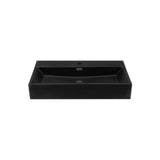 Claire 30 Ceramic Console Sink Matte Black Basin Chrome Legs