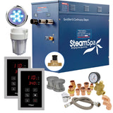 SteamSpa Executive 12 KW QuickStart Acu-Steam Bath Generator Package with Built-in Auto Drain in Brushed Nickel EXT1200BN-A