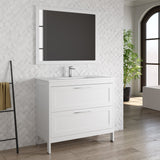 DAX Lakeside Engineered Wood and Porcelain Single Vanity with Onix Basin, 40", White DAX-LAKE014011-ONX