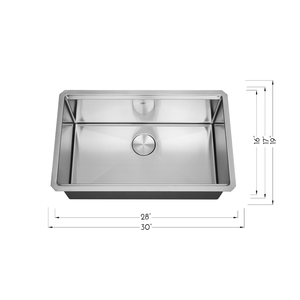 DAX Stainless Steel Handmade Workstation with the Single Bowl Undermount Kitchen Sink, Brushed Stainless Steel DAX-WS3019-R10