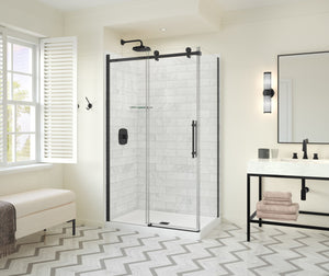 MAAX 107545-900-340-000 Odyssey SC 48" x 32" x 78" 8mm Sliding Shower Door for Corner Installation with Clear glass in Matte Black