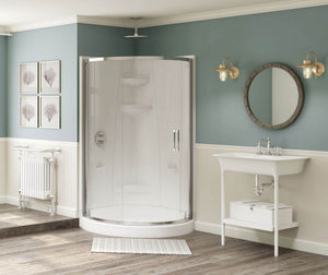 MAAX 102999-S-000-001- Freestyle 40 Round 40 x 40 Acrylic Corner Center Drain Two-Piece Shower in White