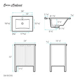 Bastille 24" Bathroom Vanity in White