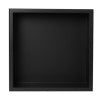 ALFI brand 16" x 16" Black Matte Stainless Steel Square Single Shelf Bath Shower Niche