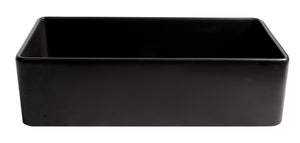 Black Matte Smooth Apron 36" x 18" Single Bowl Fireclay Farm Sink