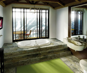 MAAX 100075-094-001-100 Calla 6642 Acrylic Drop-in Center Drain Combined Hydromax & Aerofeel Bathtub in White