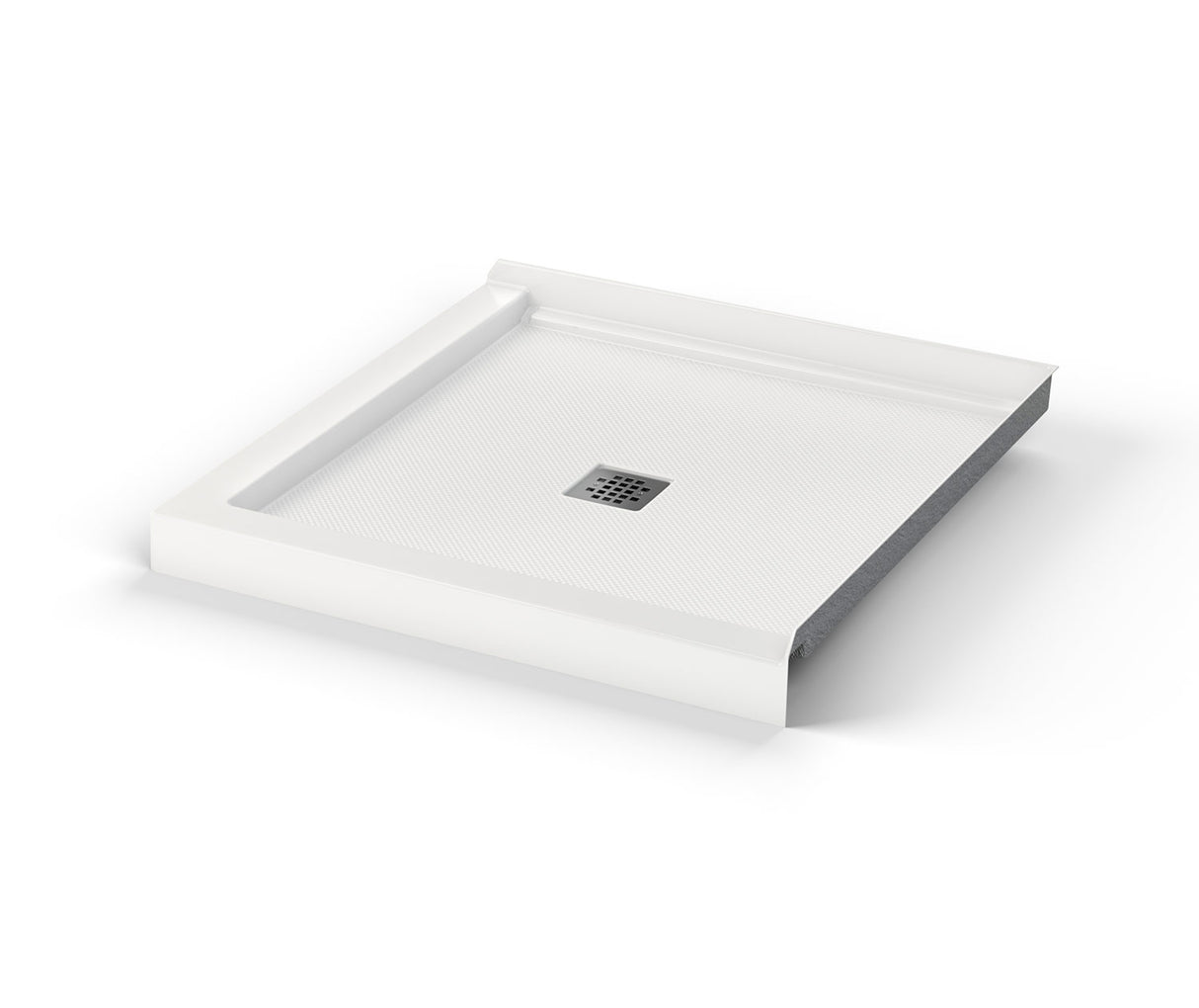 MAAX 420021-540-001-000 B3X 3636 Acrylic Corner Left or Right Shower Base with Anti-slip Bottom with Center Drain in White