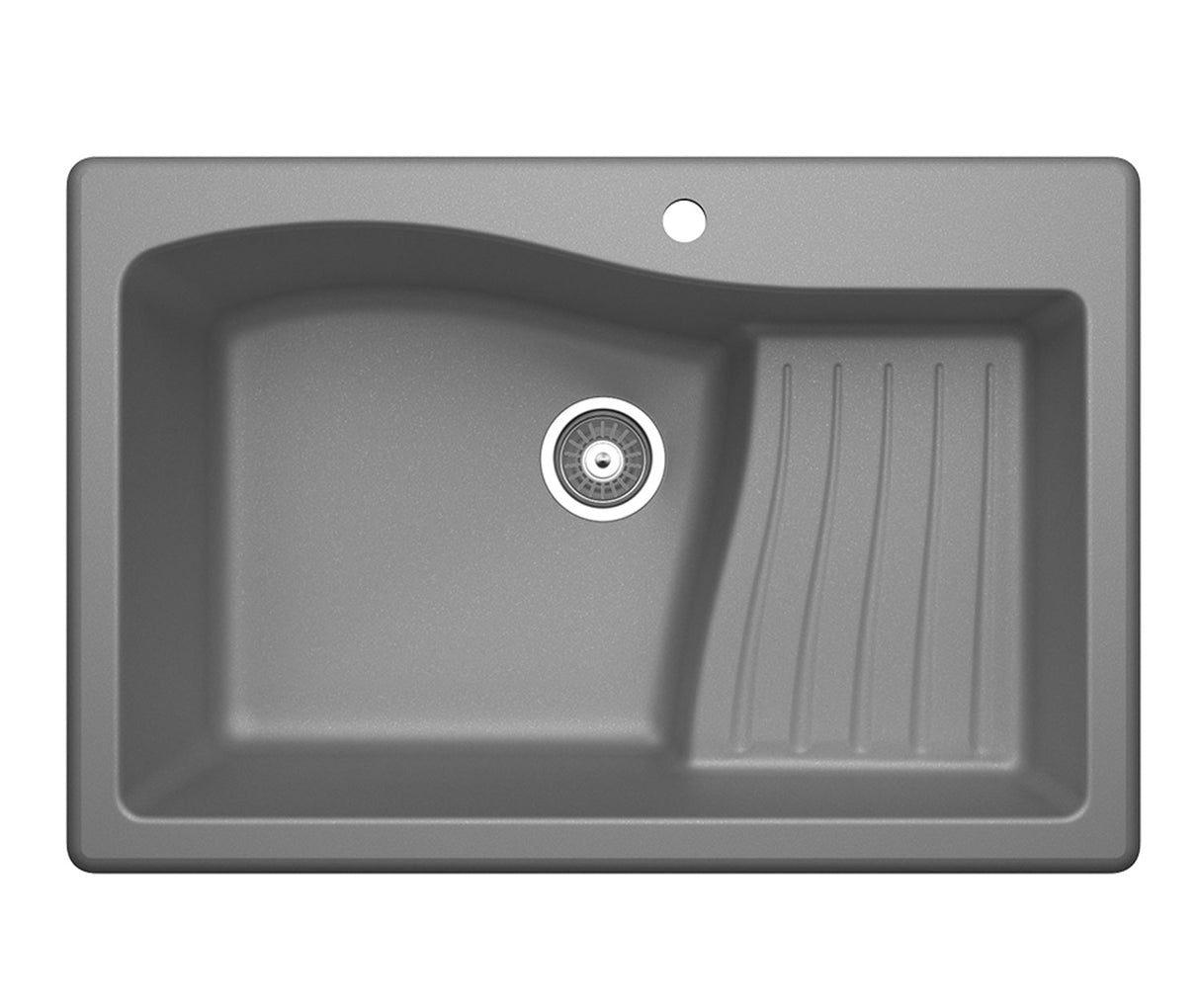 Swanstone QZAD-3322 22 x 33 Granite Drop in Ascend Bowl Sink in Metallico QZ03322AD.173