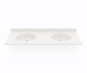 Swanstone CH2B2273 Chesapeake 22 x 73 Double Bowl Vanity Top in Carrara CH022732B.221