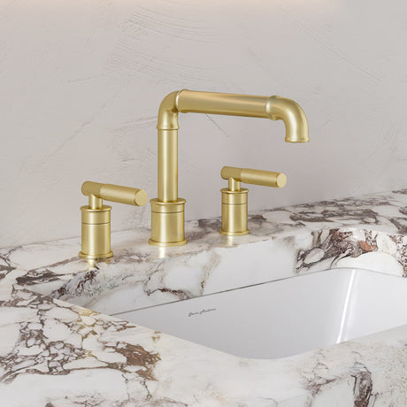 Avallon 8 in. Widespread, Sleek Handle, Bathroom Faucet in Brushed Gold