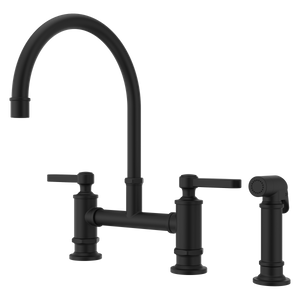 Port Haven 2-Handle Kitchen Faucet with Side Spray in Spot Defense Matte Black