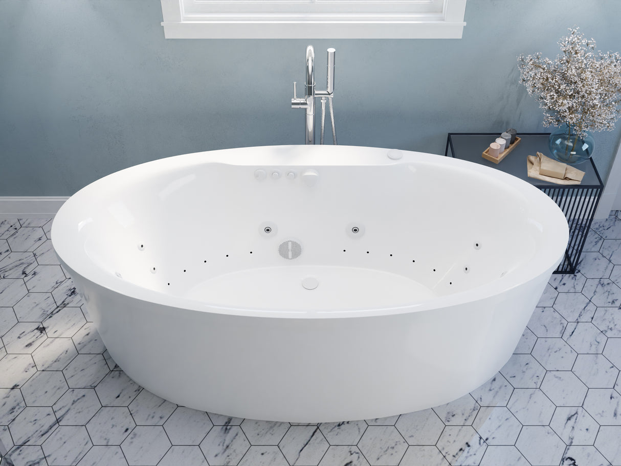 ANZZI FT-AZ101 Heidi 5.7 ft. Whirlpool and Air Bath Tub in White