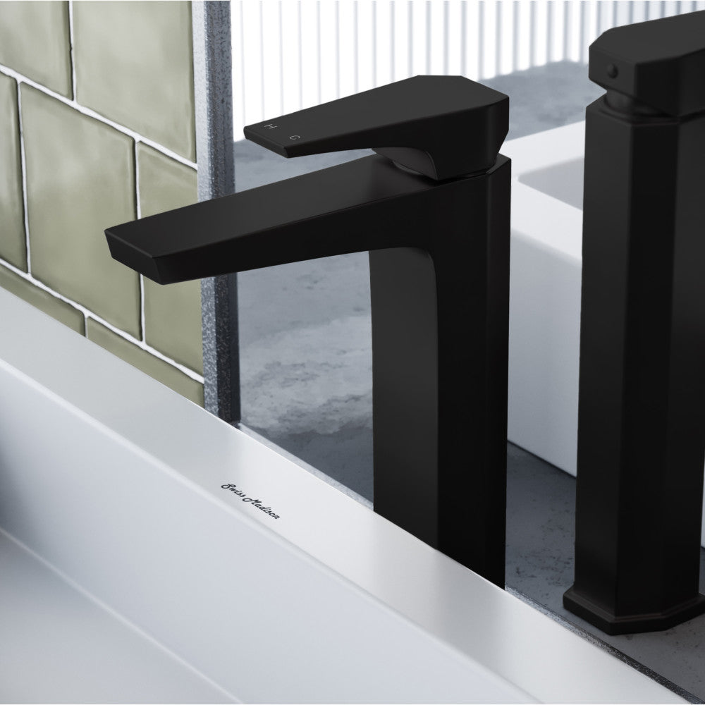 Voltaire Single Hole, Single-Handle, High Arc Bathroom Faucet in Matte Black