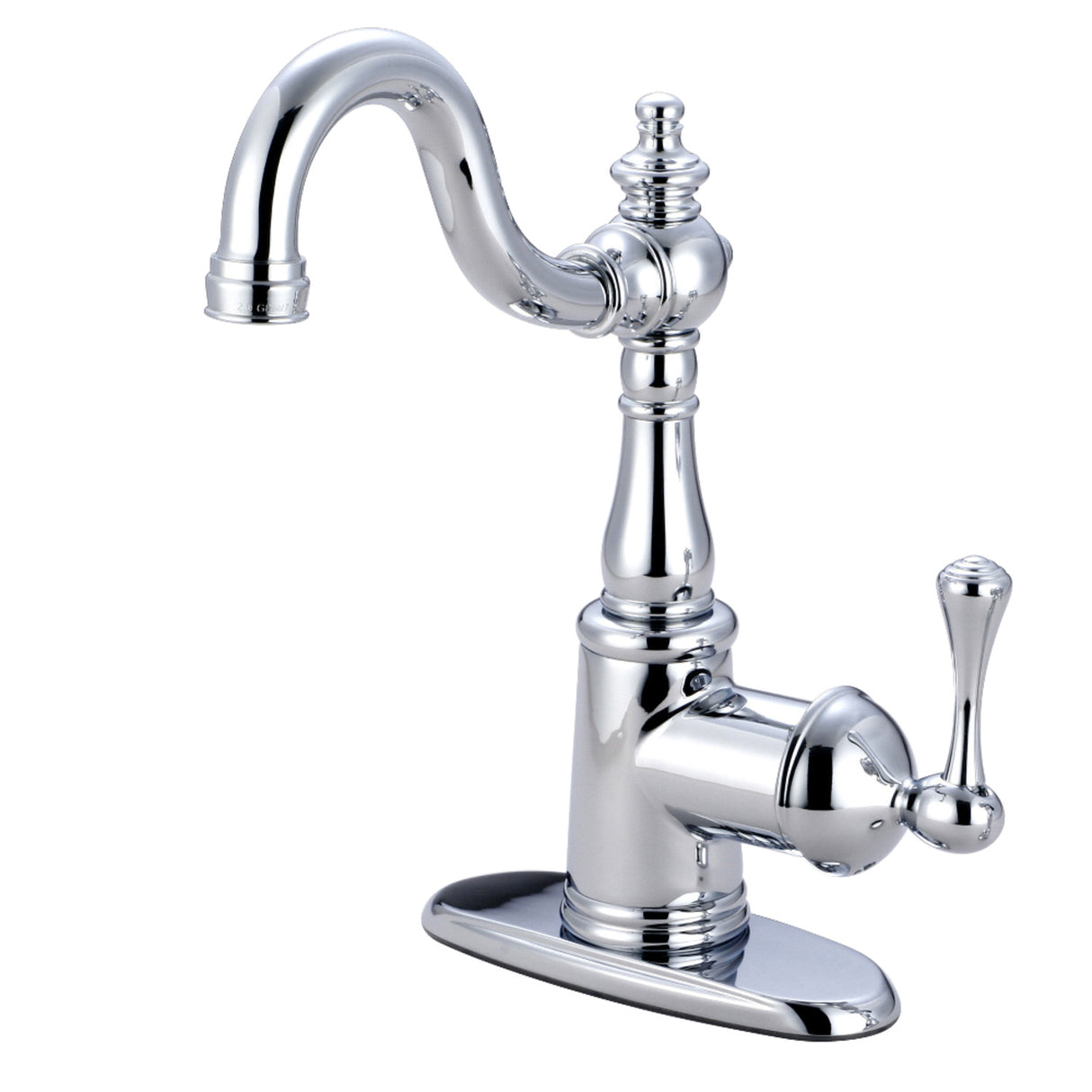 Kingston Brass KS7491BL English Vintage Bar Faucet with Deck Plate, Polished Chrome