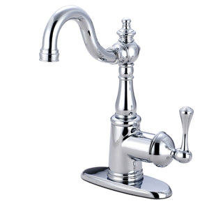 Kingston Brass KS7491BL English Vintage Bar Faucet with Deck Plate, Polished Chrome