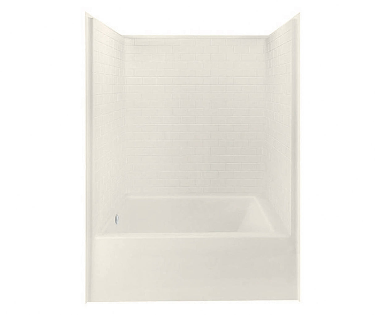 Aker 6042STT AcrylX Alcove Right-Hand Drain One-Piece Tub Shower in Biscuit