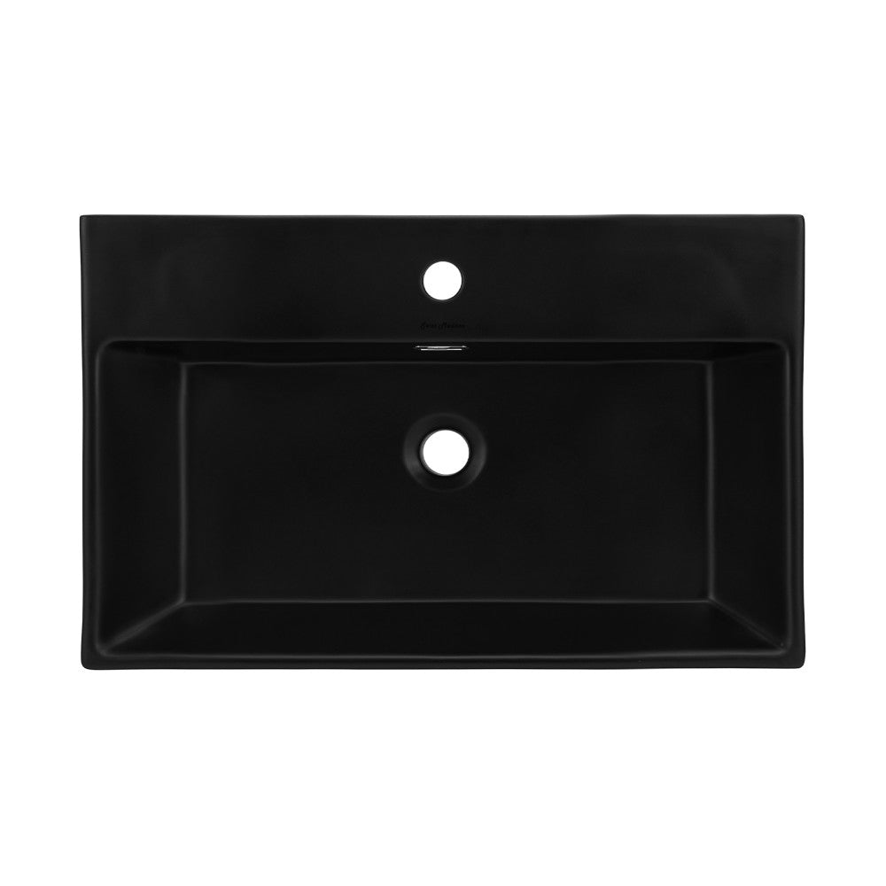 Claire 24" Rectangle Wall-Mount Bathroom Sink in Matte Black