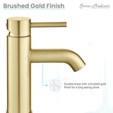 Ivy Single Hole, Single-Handle, Bathroom Faucet in Brushed Gold