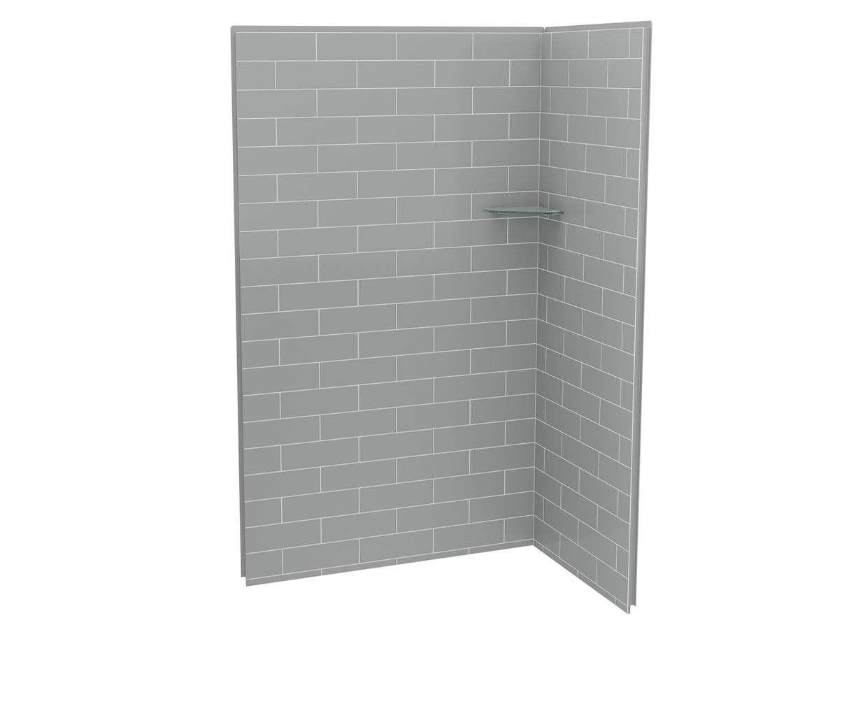 MAAX 107457-301-501 Utile 4832 Composite Direct-to-Stud Two-Piece Corner Shower Wall Kit in Metro Ash Grey