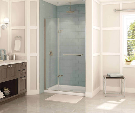 MAAX 136677-900-305-000 Reveal 71 41 ½-44 ½ x 71 ½ in. 8mm Pivot Shower Door for Alcove Installation with Clear glass in Brushed Nickel