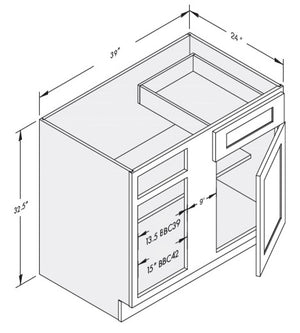 Cab-Tec Shaker Caramel Kitchen Cabinet - SC-BBC39ADA