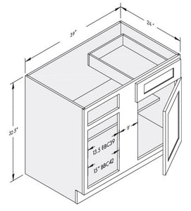 Cab-Tec Shaker Caramel Kitchen Cabinet - SC-BBC39ADA