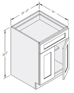 Cab-Tec Shaker White Kitchen Cabinet - SW-B24ADA