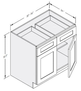 Cab-Tec Shaker White Kitchen Cabinet - SW-B36ADA