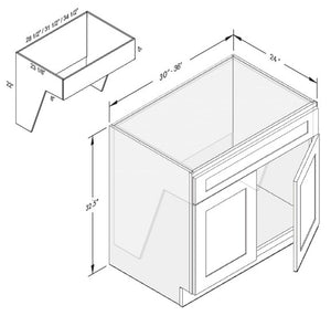 Cab-Tec Shaker Caramel Kitchen Cabinet - SC-SBR36ADA