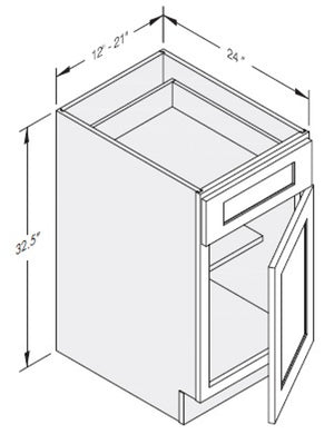 Cab-Tec Shaker Caramel Kitchen Cabinet - SC-B21ADA
