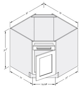 Cab-Tec Shaker Caramel Kitchen Cabinet - SC-CSB36