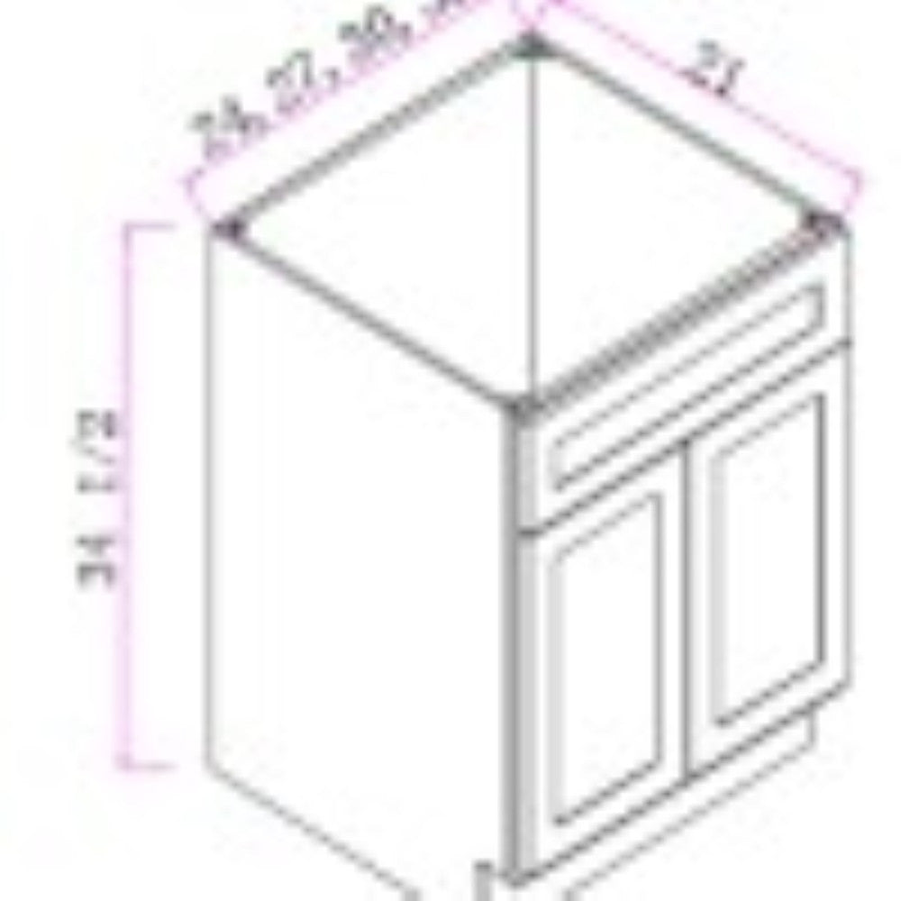Cab-Tec Sturbridge White Bath Cabinet - SBW-V2721