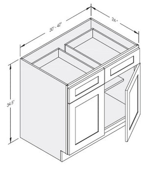 Cab-Tec Sturbridge White Kitchen Cabinet - SBW-B30