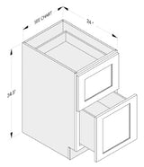Cab-Tec Shaker Caramel Kitchen Cabinet - SC-2DB30