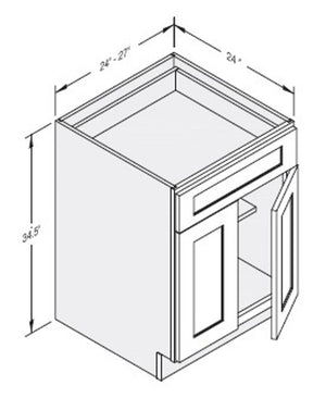 Cab-Tec Sturbridge White Kitchen Cabinet - SBW-B24