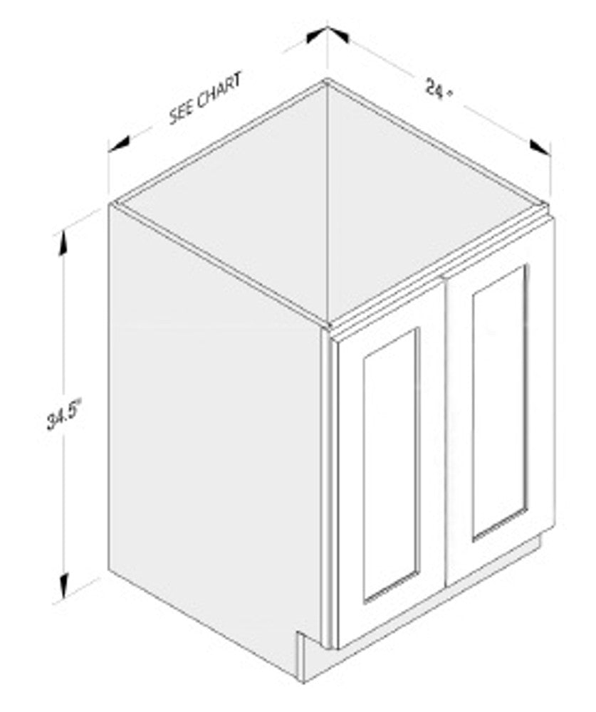 Cab-Tec Sturbridge White Kitchen Cabinet - SBW-B24FH