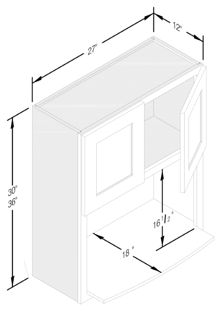 Cab-Tec Shaker White Kitchen Cabinet - SW-WMC2736