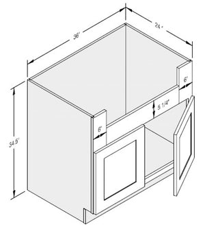 Cab-Tec Shaker Caramel Kitchen Cabinet - SC-FSB36