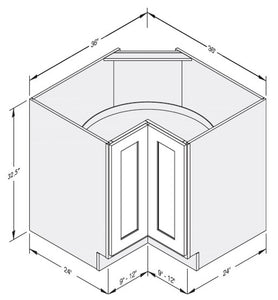 Cab-Tec Shaker White Kitchen Cabinet - SW-LS36ADA