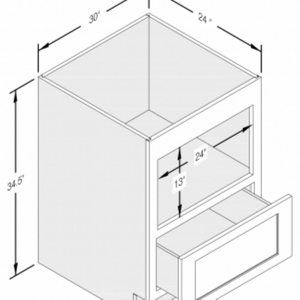 Cab-Tec Shaker Navel Kitchen Cabinet - SN-MDB30