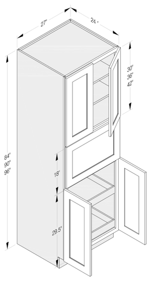 Cab-Tec Shaker White Kitchen Cabinet - W-MWP279024
