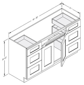 Cab-Tec Shaker Grey Bath Cabinet - SG-VSD4821