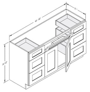 Cab-Tec Sturbridge White Bath Cabinet - SBW-VSD6021