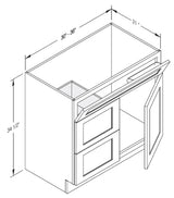 Cab-Tec Shaker Caramel Bath Cabinet - SC-VSD3621L